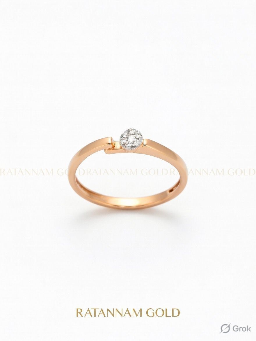 The Floating Diamond Offset Ring
