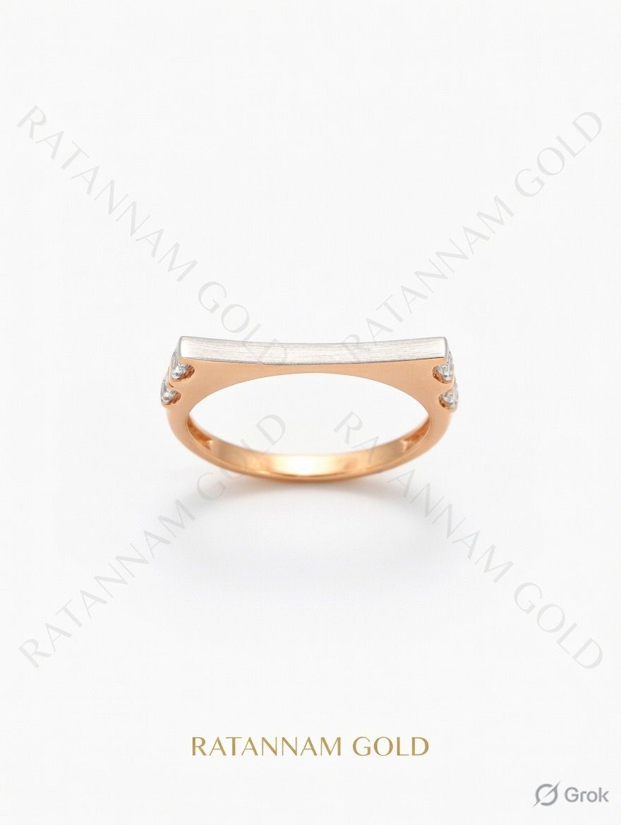 Elegant Two-Tone Gold Ring with Diamond Accents